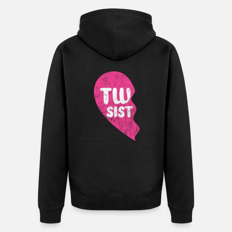 Zwillingsschwester - Unisex Premium Bio Zip Hoodie - Schwarz