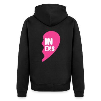 Zwillingsschwester Familie Baby Zwillinge Geschenk - Unisex Premium Bio Zip Hoodie - Schwarz - Hinten - Nico (187cm)