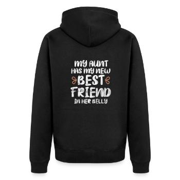 Aunt Birth - Unisex Premium Organic Zip Hoodie - black - Back - Nico (187cm)