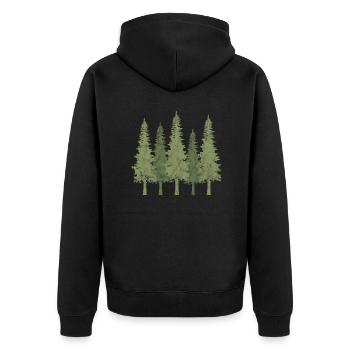 Forest - Unisex Premium Organic Zip Hoodie - black - Back - Nico (187cm)