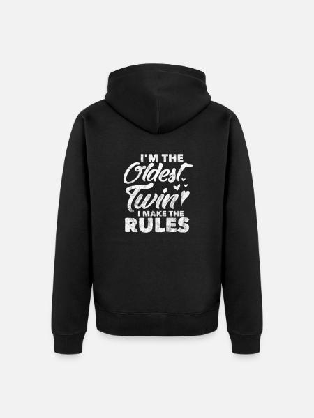 Twins - Unisex Premium Organic Zip Hoodie - black