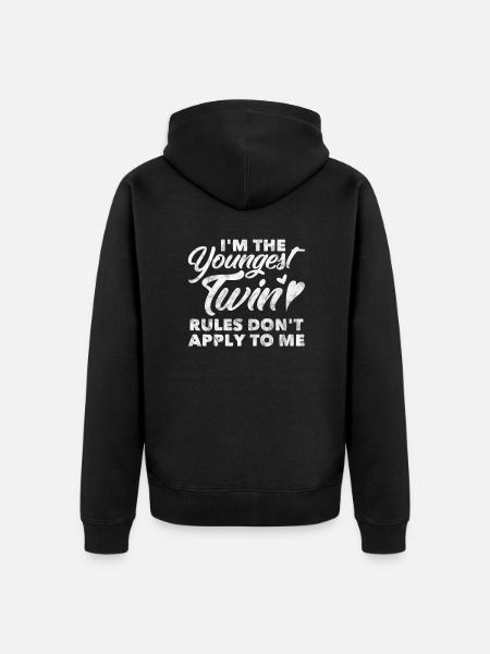 Zwillinge - Unisex Premium Bio Zip Hoodie - Schwarz