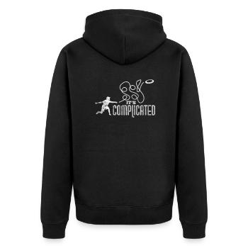 Ultimate Frisbee - Unisex Premium Bio Zip Hoodie - Schwarz - Hinten - Nico (187cm)
