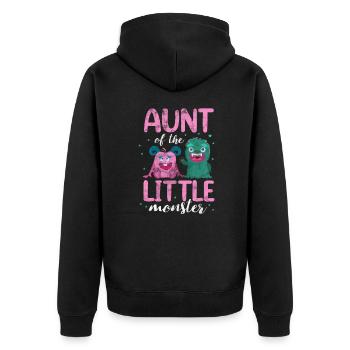 Aunt - Unisex Premium Organic Zip Hoodie - black - Back - Nico (187cm)