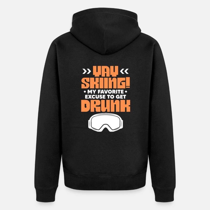 Apres Ski - Unisex Premium Bio Zip Hoodie - Schwarz