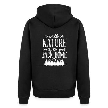 Forest Nature Trees Landscape Outdoor Gift - Unisex Premium Organic Zip Hoodie - black - Back - Nico (187cm)