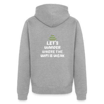 Forest - Unisex Premium Organic Zip Hoodie - heather grey - Back - Nico (187cm)