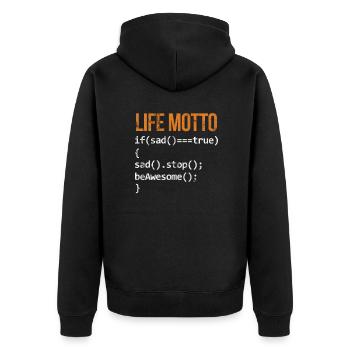 Développeur de logiciels - Veste à capuche bio Premium Unisexe - noir - Dos - Nico (187cm)