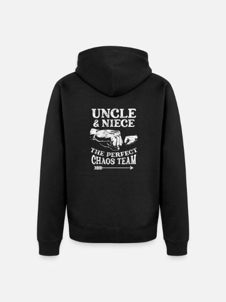 Uncle Niece - Unisex Premium Organic Zip Hoodie - black