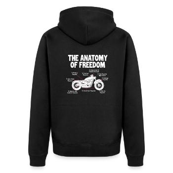 Biker - Unisex Premium Bio Zip Hoodie - Schwarz - Hinten - Nico (187cm)