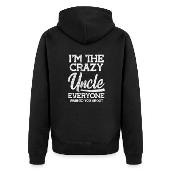 Uncle - Unisex Premium Organic Zip Hoodie - black - Back - Nico (187cm)