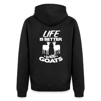 Chèvre Farm Farmer Goats Farmer Gift - Veste à capuche bio Premium Unisexe - noir - Dos - Nico (187cm)