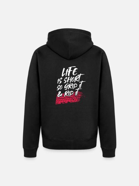 Biker - Unisex Premium Organic Zip Hoodie - black