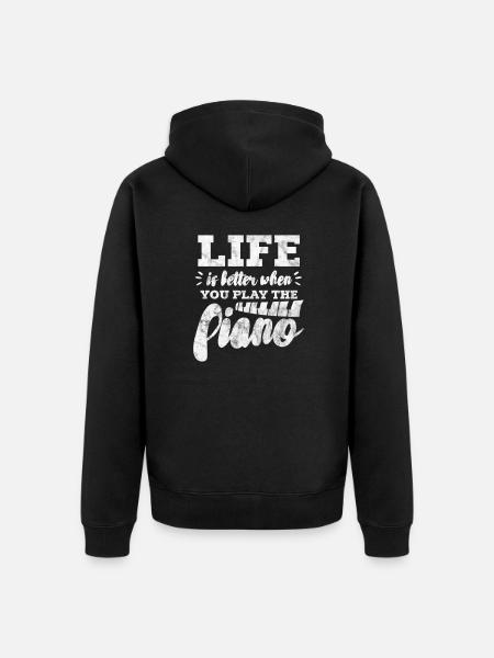 Pianist - Unisex Premium Bio Zip Hoodie - Schwarz