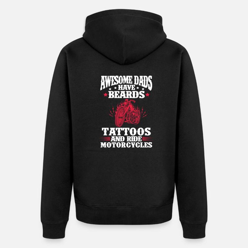 Biker Dad - Unisex Premium Bio Zip Hoodie - Schwarz