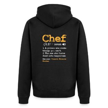 Kochen Koch Köchin Restaurant Küchenchef Geschenk - Unisex Premium Bio Zip Hoodie - Schwarz - Hinten - Nico (187cm)