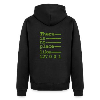 Programmierer - Unisex Premium Bio Zip Hoodie - Schwarz - Hinten - Nico (187cm)