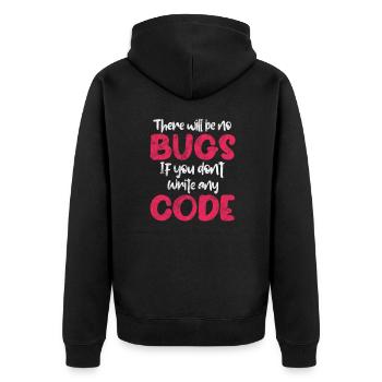 Programmer - Unisex Premium Organic Zip Hoodie - black - Back - Nico (187cm)
