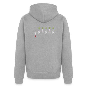 Biker - Unisex Premium Organic Zip Hoodie - heather grey - Back - Nico (187cm)