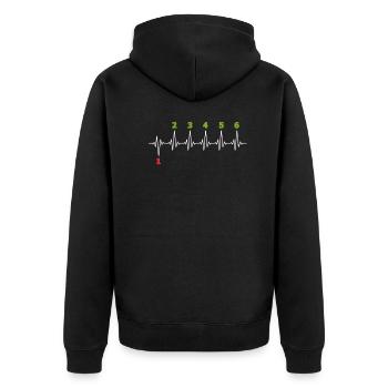 Biker - Unisex Premium Bio Zip Hoodie - Schwarz - Hinten - Nico (187cm)