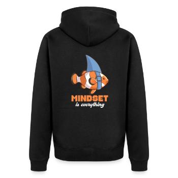 Shark - Unisex Premium Organic Zip Hoodie - black - Back - Nico (187cm)
