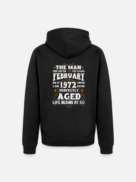 Février 1972 - Veste à capuche bio Premium Unisexe - noir