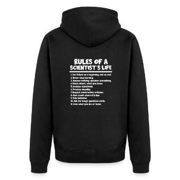 Science - Unisex Premium Organic Zip Hoodie - black - Back - Nico (187cm)