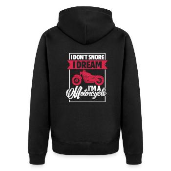 Biker - Unisex Premium Bio Zip Hoodie - Schwarz - Hinten - Nico (187cm)