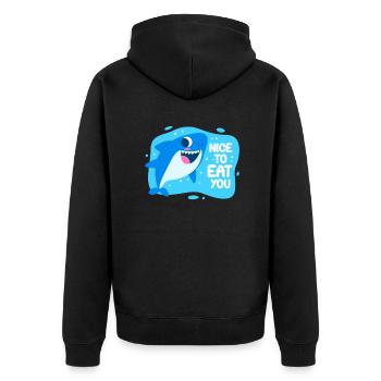 Shark - Unisex Premium Organic Zip Hoodie - black - Back - Nico (187cm)