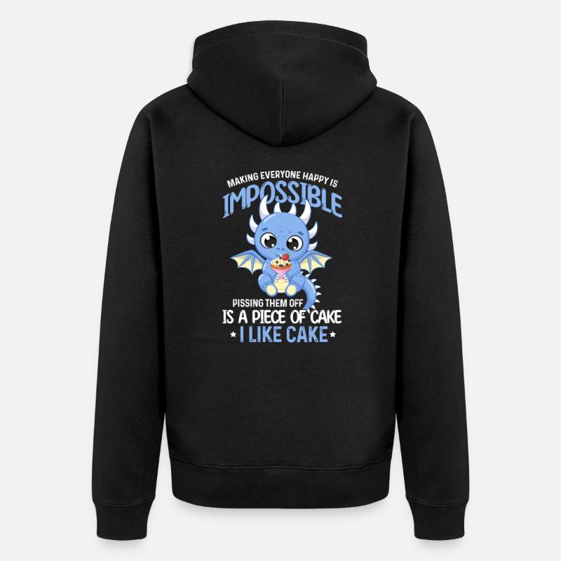 Drache - Unisex Premium Bio Zip Hoodie - Schwarz
