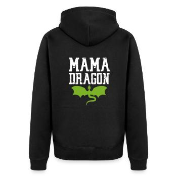 Drache Mutter - Unisex Premium Bio Zip Hoodie - Schwarz - Hinten - Nico (187cm)