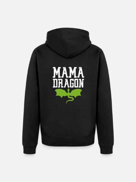 Drache Mutter - Unisex Premium Bio Zip Hoodie - Schwarz