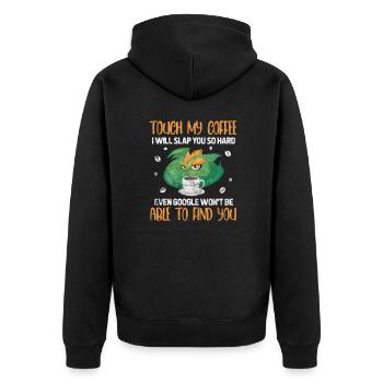 Dragon Coffee Dragon Caffeine Dragon Gift - Unisex Premium Organic Zip Hoodie - black - Back - Nico (187cm)