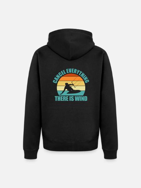 Kitesurfing - Unisex Premium Organic Zip Hoodie - black