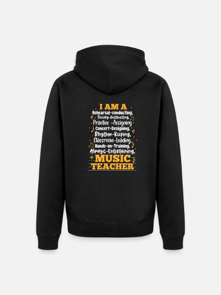 Music teacher - Unisex Premium Organic Zip Hoodie - black