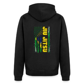 Jiu Jitsu Bjj Brésil Jiu-Jitsu USA Cadeau - Veste à capuche bio Premium Unisexe - noir - Dos - Nico (187cm)