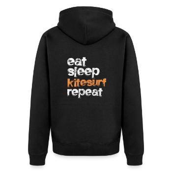Kite Kiteboard Kitesurfer Kitesurfing Gift - Unisex Premium Organic Zip Hoodie - black - Back - Nico (187cm)