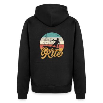 Kite Kiteboard Kitesurfer Kitesurfing Gift - Unisex Premium Organic Zip Hoodie - black - Back - Nico (187cm)