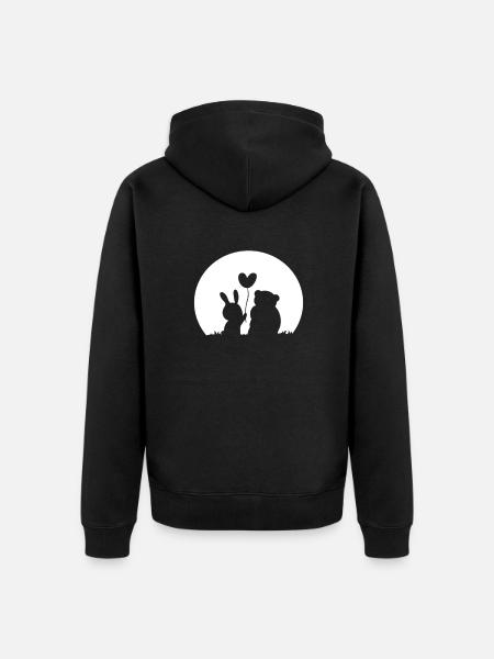 Hare - Unisex Premium Organic Zip Hoodie - black