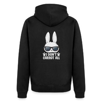 Hare - Unisex Premium Organic Zip Hoodie - black - Back - Nico (187cm)