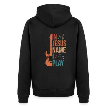 Guitare Jésus Christ Guitariste God Gift - Veste à capuche bio Premium Unisexe - noir - Dos - Nico (187cm)
