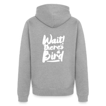 Ornithologie - Unisex Premium Bio Zip Hoodie - Grau meliert - Hinten - Nico (187cm)