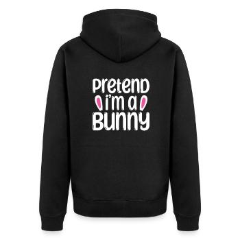 Rabbit Costume - Unisex Premium Organic Zip Hoodie - black - Back - Nico (187cm)