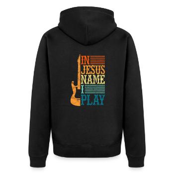 Guitare Jésus Christ Guitariste God Gift - Veste à capuche bio Premium Unisexe - noir - Dos - Nico (187cm)