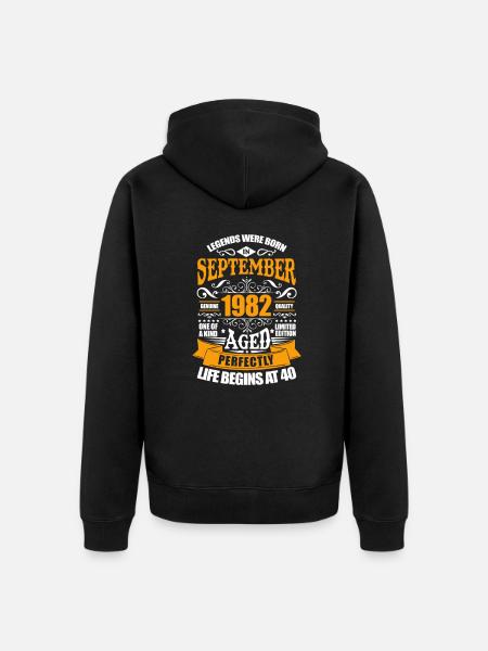 Septembre 1982 - Veste à capuche bio Premium Unisexe - noir