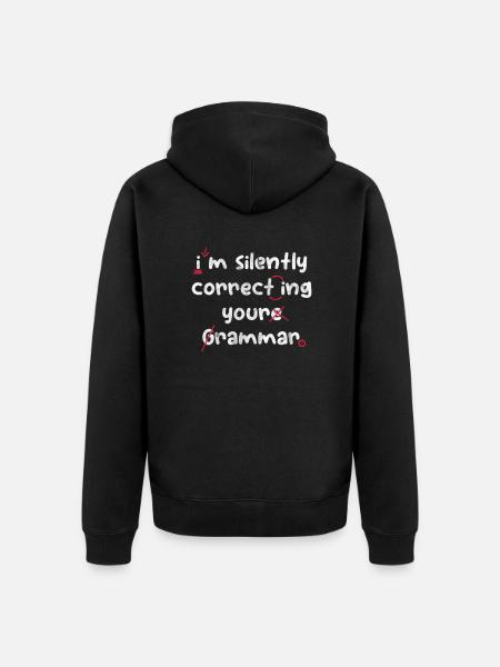 Grammar Teacher - Unisex Premium Organic Zip Hoodie - black