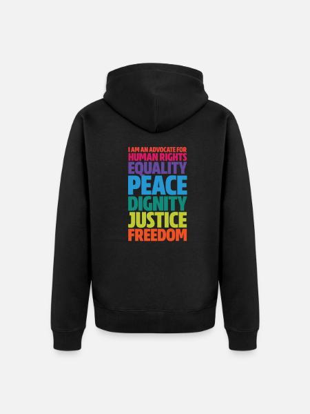 Human rights - Unisex Premium Organic Zip Hoodie - black