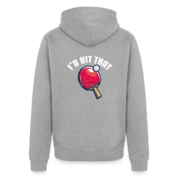 Ping-Pong Table Tennis - Veste à capuche bio Premium Unisexe - gris chiné - Dos - Nico (187cm)