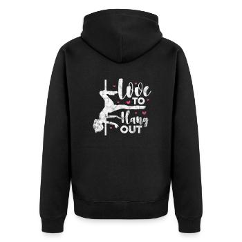 Pole Dance - Unisex Premium Bio Zip Hoodie - Schwarz - Hinten - Nico (187cm)