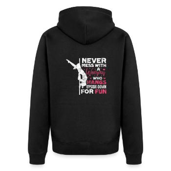 Pole Dance - Unisex Premium Bio Zip Hoodie - Schwarz - Hinten - Nico (187cm)
